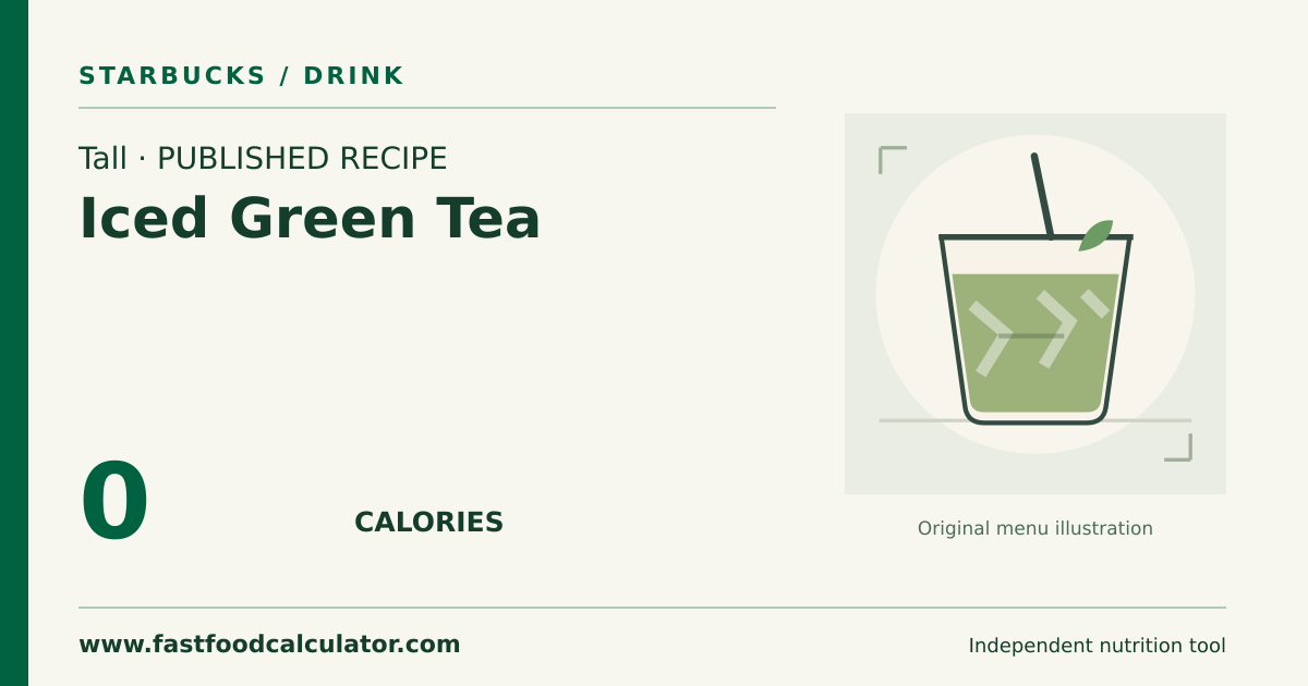 Illustrated share card for Tall Iced Green Tea