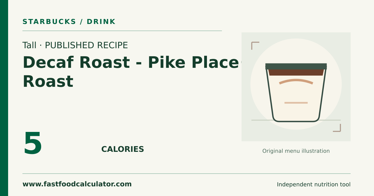 Illustrated share card for Tall Decaf Roast - Pike Place® Roast