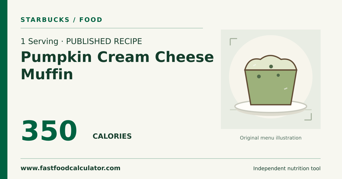 Illustrated share card for 1 Serving Pumpkin Cream Cheese Muffin