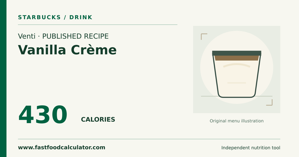 Illustrated share card for Venti Vanilla Crème